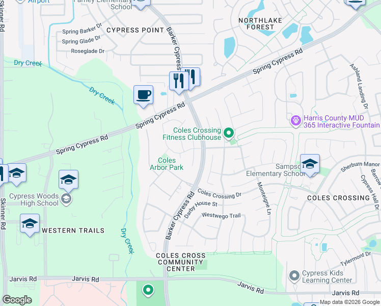 map of restaurants, bars, coffee shops, grocery stores, and more near 13723 Magnolia Manor Dr in Cypress