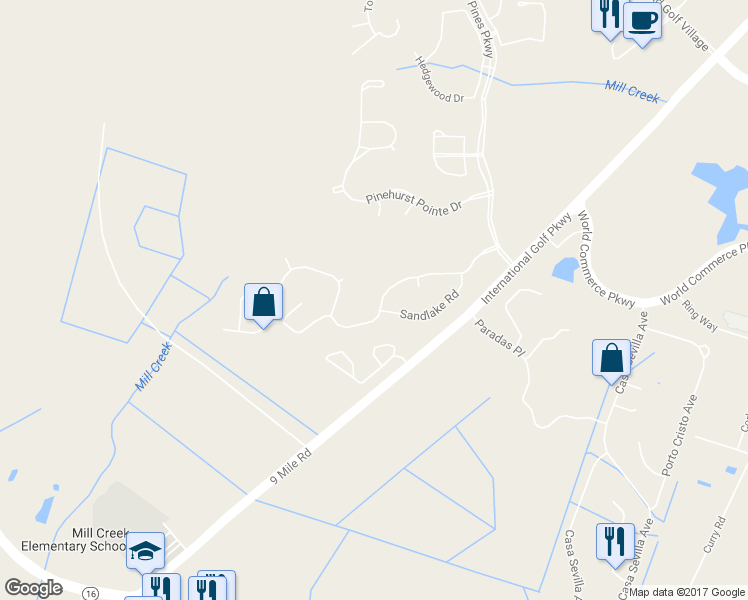 map of restaurants, bars, coffee shops, grocery stores, and more near 216 Edge of Woods Road in St. Augustine