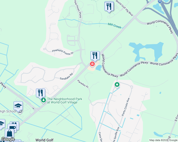 map of restaurants, bars, coffee shops, grocery stores, and more near 133 Adelanto Avenue in St. Augustine