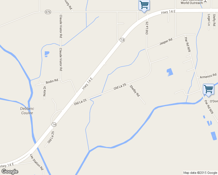 map of restaurants, bars, coffee shops, grocery stores, and more near 5116 Old La 25 in New Iberia