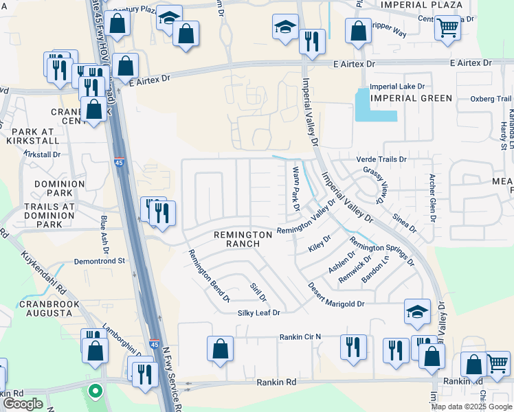 map of restaurants, bars, coffee shops, grocery stores, and more near 506 Remington Point Court in Houston
