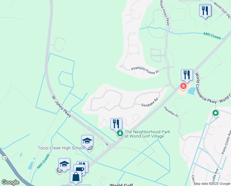 map of restaurants, bars, coffee shops, grocery stores, and more near 288 Edge of Woods Road in St. Augustine