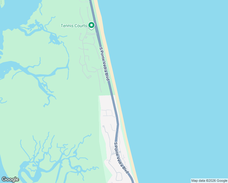 map of restaurants, bars, coffee shops, grocery stores, and more near 3115B South Ponte Vedra Boulevard in Ponte Vedra Beach