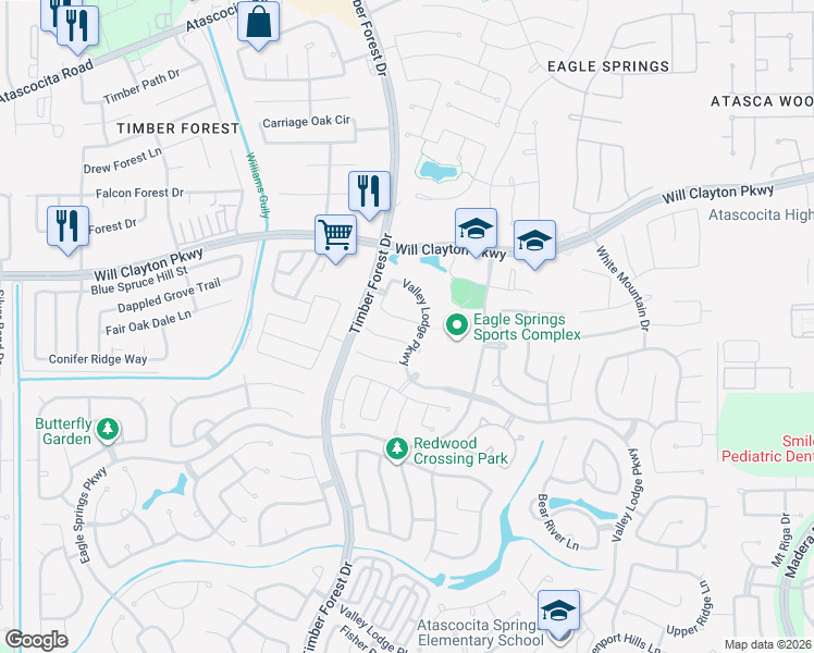 map of restaurants, bars, coffee shops, grocery stores, and more near 12430 Tyler Springs Lane in Humble