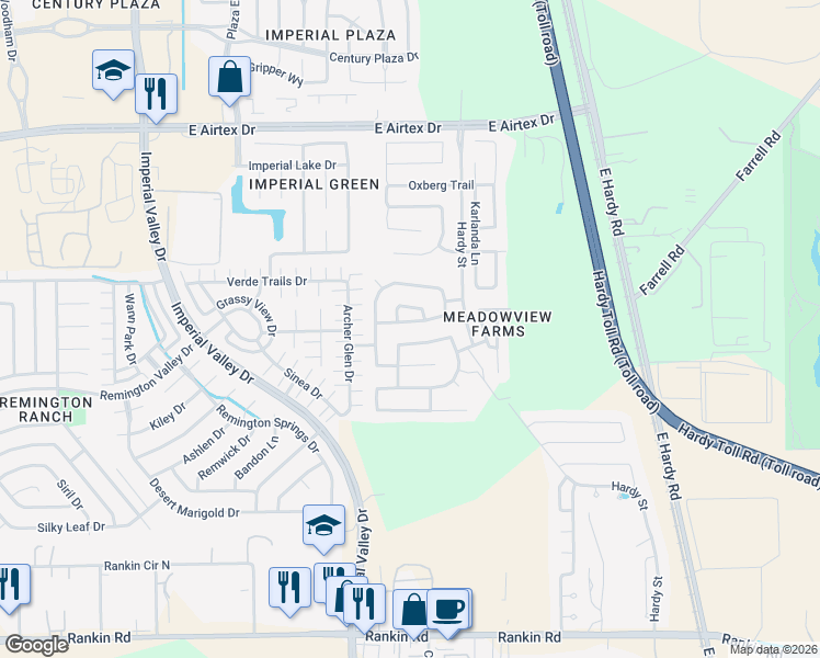 map of restaurants, bars, coffee shops, grocery stores, and more near 1419 Carolina Grove Lane in Houston