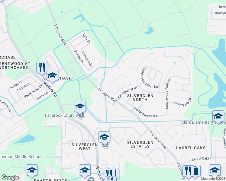 map of restaurants, bars, coffee shops, grocery stores, and more near 13302 Addenmoor Court in Houston