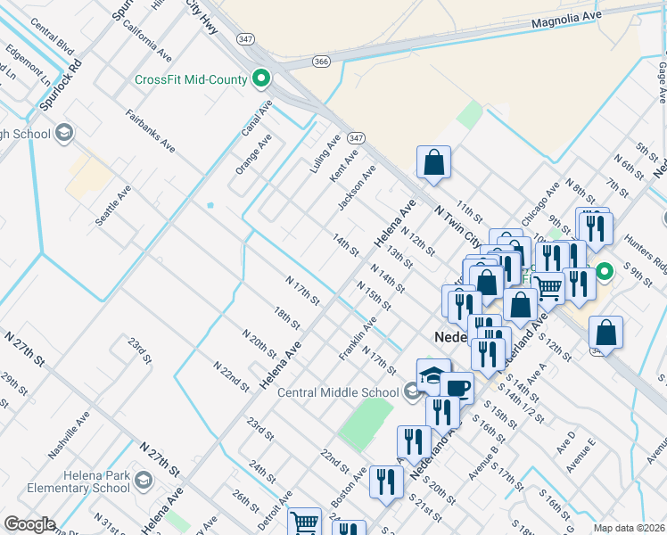 map of restaurants, bars, coffee shops, grocery stores, and more near 1503 Ithaca Avenue in Nederland