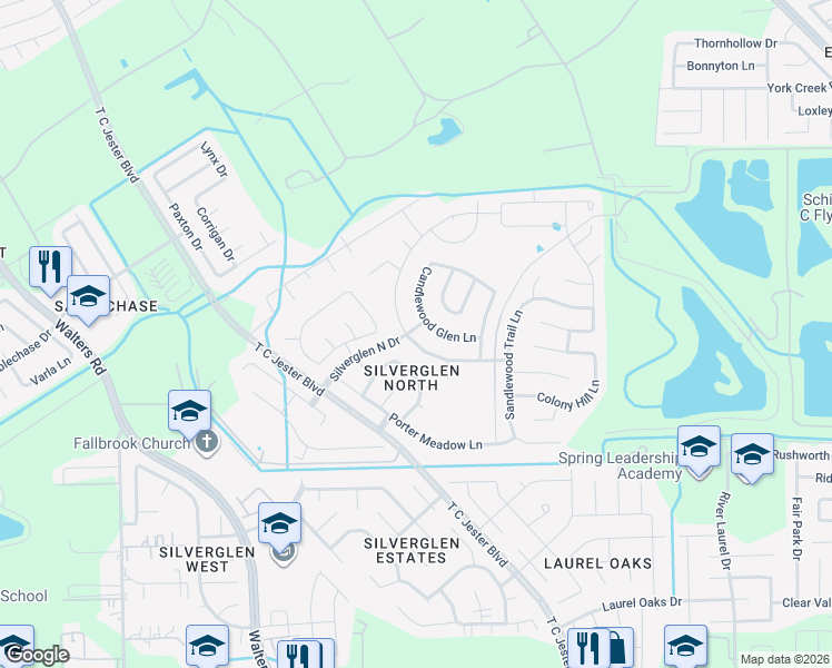 map of restaurants, bars, coffee shops, grocery stores, and more near 12926 Arden Ridge Ln in Houston