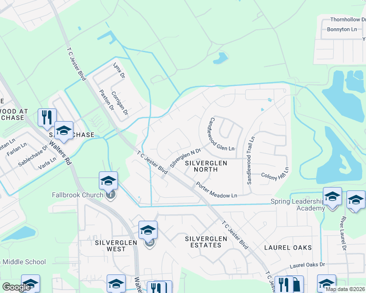 map of restaurants, bars, coffee shops, grocery stores, and more near 13211 Barrow Point Lane in Houston