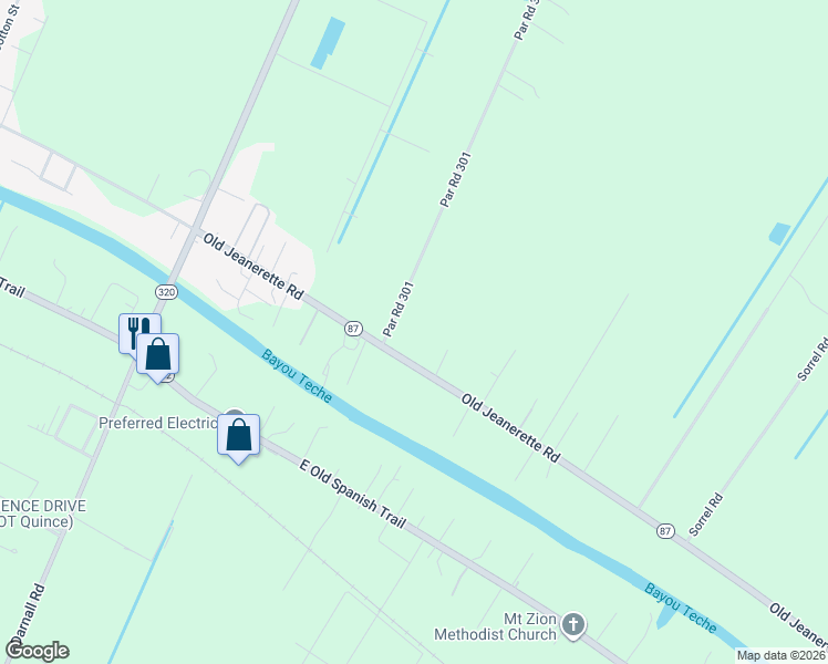 map of restaurants, bars, coffee shops, grocery stores, and more near 4803 Old Jeanerette Road in New Iberia