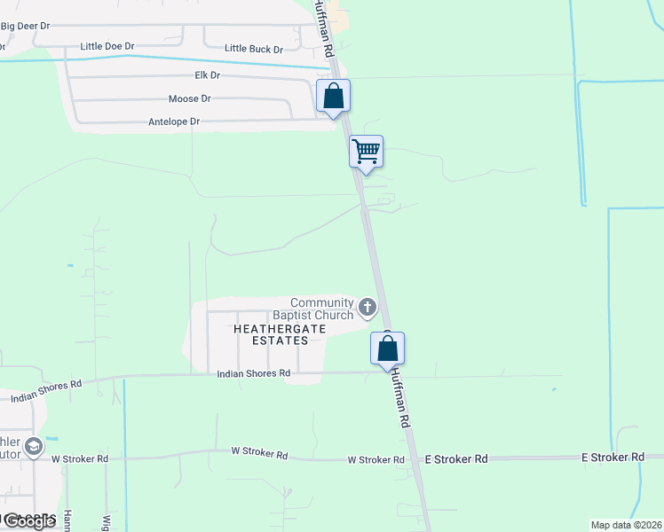 map of restaurants, bars, coffee shops, grocery stores, and more near 20710 Honeydale Lane in Crosby