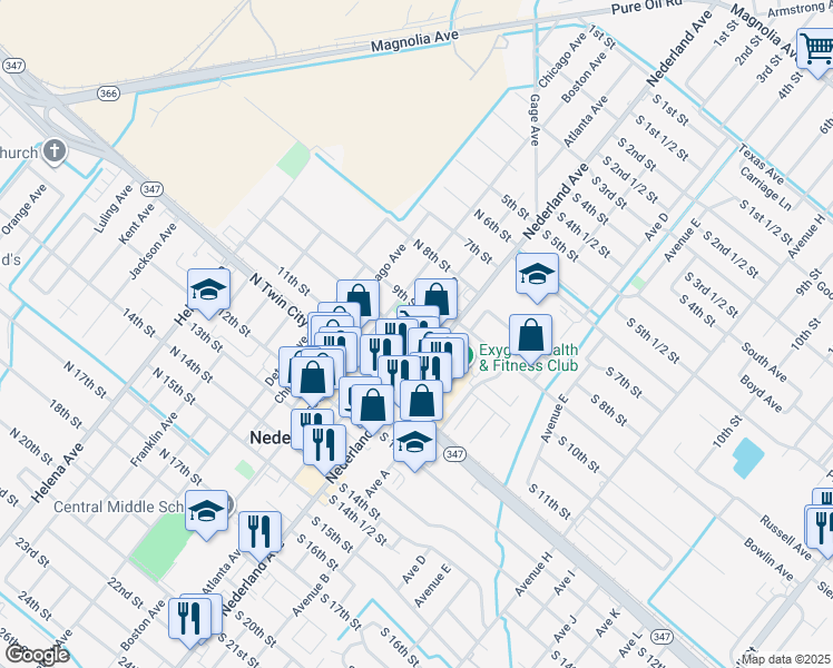 map of restaurants, bars, coffee shops, grocery stores, and more near 922 Nederland Ave in Nederland