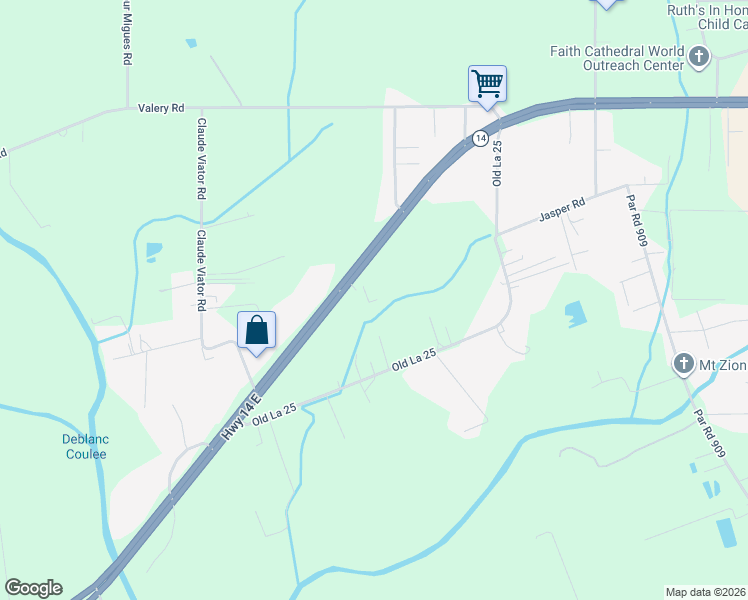 map of restaurants, bars, coffee shops, grocery stores, and more near 5615 State Highway 14 in New Iberia