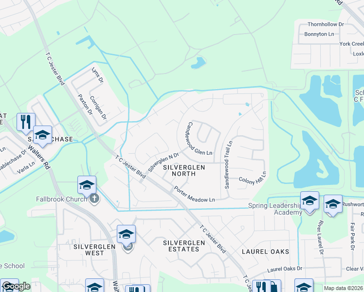 map of restaurants, bars, coffee shops, grocery stores, and more near 12926 Arden Ridge Lane in Houston