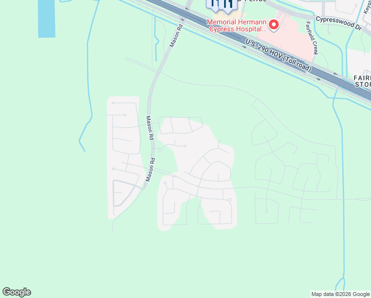 map of restaurants, bars, coffee shops, grocery stores, and more near Unnamed Road in Cypress