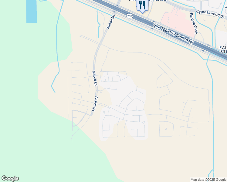 map of restaurants, bars, coffee shops, grocery stores, and more near Unnamed Road in Cypress
