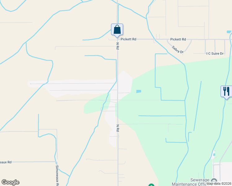 map of restaurants, bars, coffee shops, grocery stores, and more near 12512 North Road in Erath