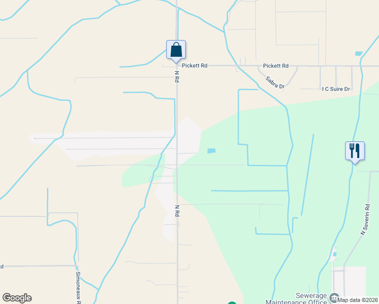 map of restaurants, bars, coffee shops, grocery stores, and more near 12512 North Road in Erath