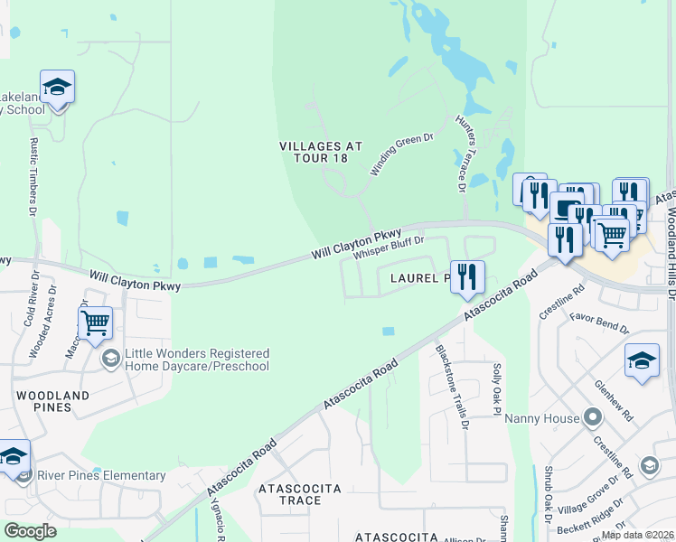 map of restaurants, bars, coffee shops, grocery stores, and more near 17839 Torregon Lane in Humble