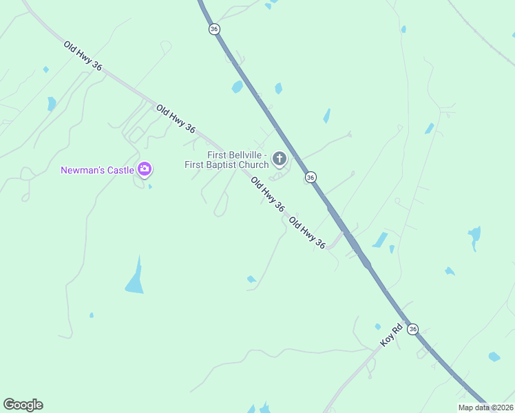 map of restaurants, bars, coffee shops, grocery stores, and more near 501 Old Highway 36 in Bellville