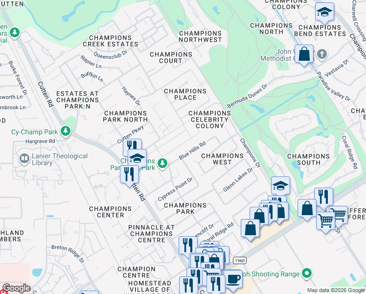 map of restaurants, bars, coffee shops, grocery stores, and more near 6703 Gentle Bend Drive in Houston