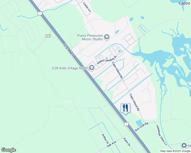 map of restaurants, bars, coffee shops, grocery stores, and more near 5942 Dixie Highway in Saint Augustine