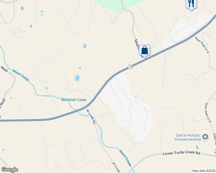 map of restaurants, bars, coffee shops, grocery stores, and more near 101 Spring Meadow in Kerrville