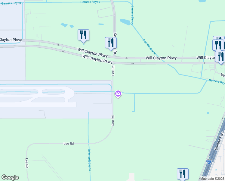 map of restaurants, bars, coffee shops, grocery stores, and more near 1160 Lee Road in Humble