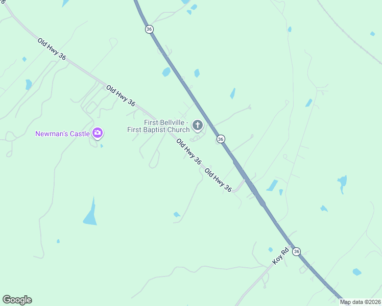 map of restaurants, bars, coffee shops, grocery stores, and more near 501 Old Highway 36 in Bellville