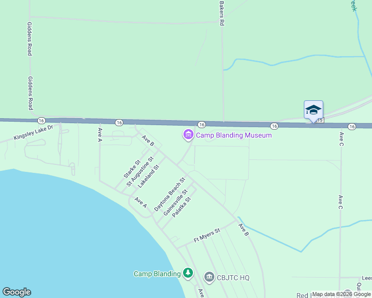 map of restaurants, bars, coffee shops, grocery stores, and more near 5629 Florida 16 in Starke