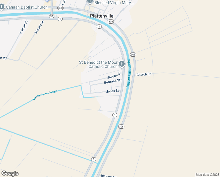 map of restaurants, bars, coffee shops, grocery stores, and more near 110-137 Bertrand Street in Napoleonville