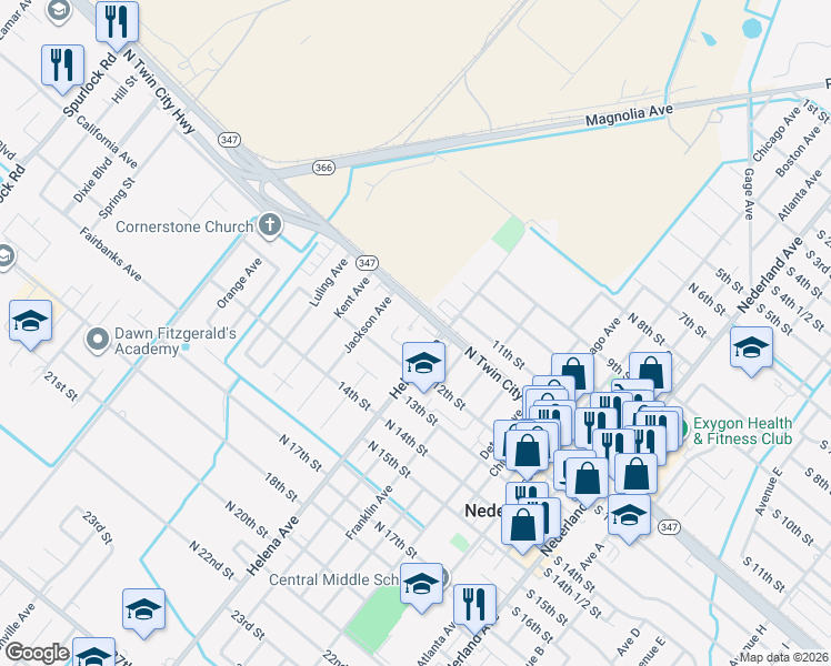 map of restaurants, bars, coffee shops, grocery stores, and more near 1123 Ithaca Ave in Nederland