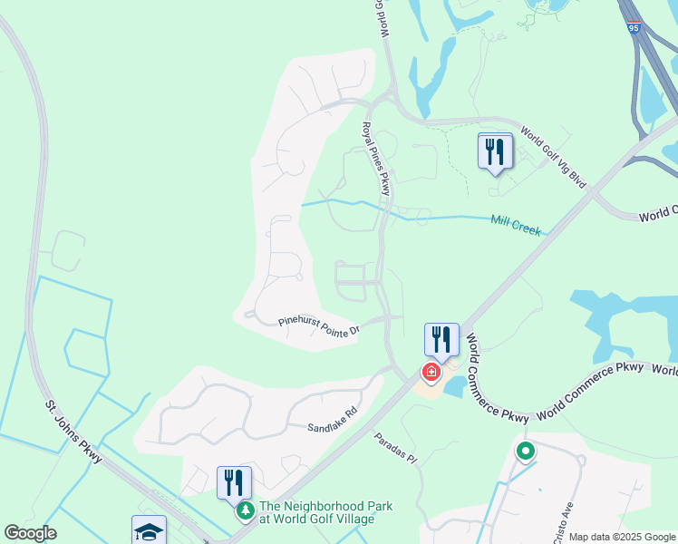 map of restaurants, bars, coffee shops, grocery stores, and more near 253 Island Green Drive in St. Augustine