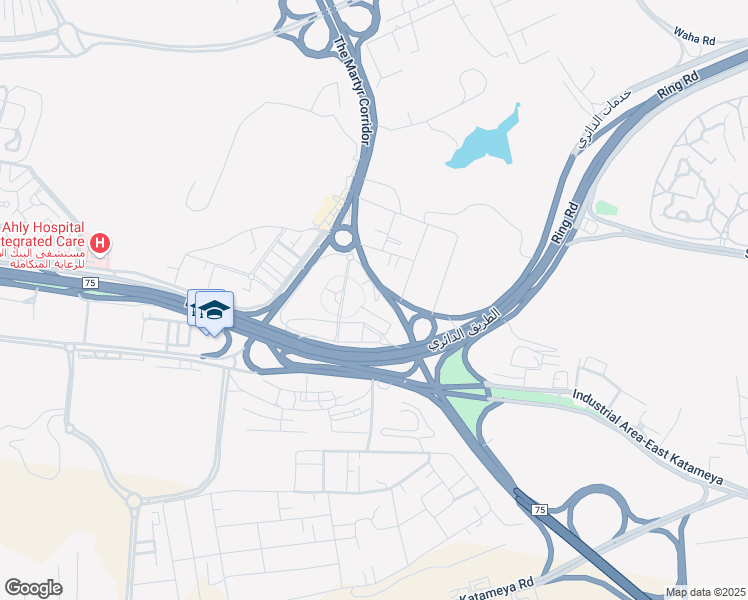 map of restaurants, bars, coffee shops, grocery stores, and more near Ring Road in El Mokattam