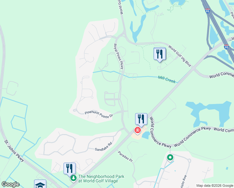 map of restaurants, bars, coffee shops, grocery stores, and more near 208 Island Green Drive in St. Augustine