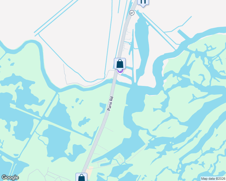 map of restaurants, bars, coffee shops, grocery stores, and more near 2101 Paris Road in Chalmette
