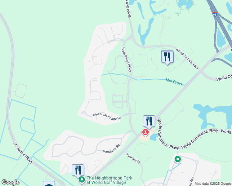 map of restaurants, bars, coffee shops, grocery stores, and more near 253 Island Green Drive in St. Augustine