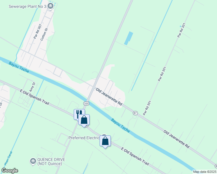 map of restaurants, bars, coffee shops, grocery stores, and more near 417 Archangel Road in New Iberia