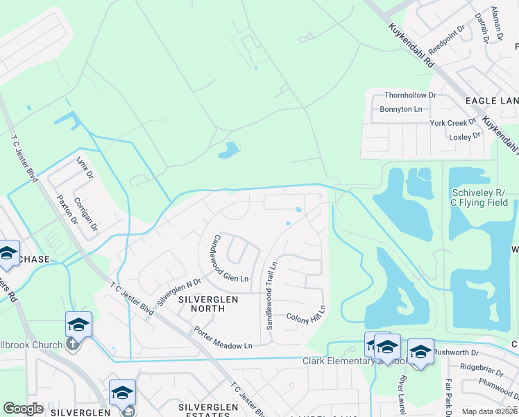 map of restaurants, bars, coffee shops, grocery stores, and more near 2223 Weathersfield Trace Circle in Houston