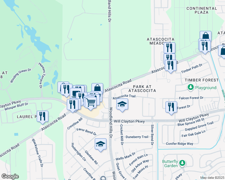 map of restaurants, bars, coffee shops, grocery stores, and more near 4000 Atascocita Road in Humble