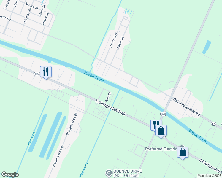 map of restaurants, bars, coffee shops, grocery stores, and more near 3719 Leon Street in New Iberia