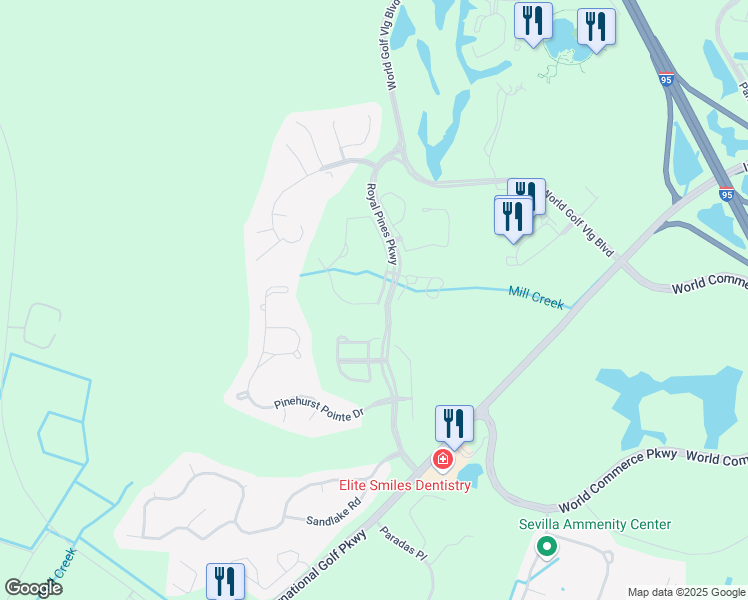 map of restaurants, bars, coffee shops, grocery stores, and more near 515 Hedgewood Drive in St. Augustine