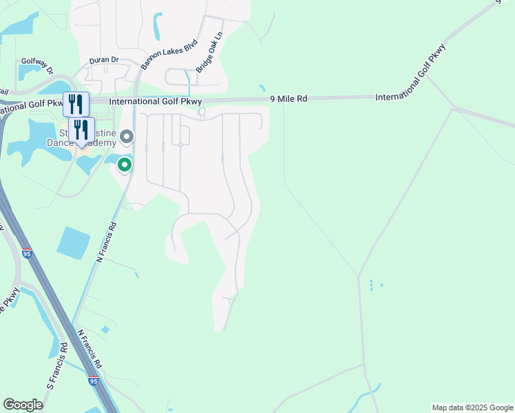 map of restaurants, bars, coffee shops, grocery stores, and more near 375 Kirkside Avenue in St. Augustine