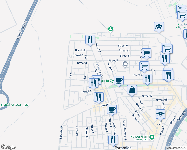 map of restaurants, bars, coffee shops, grocery stores, and more near in Al Haram