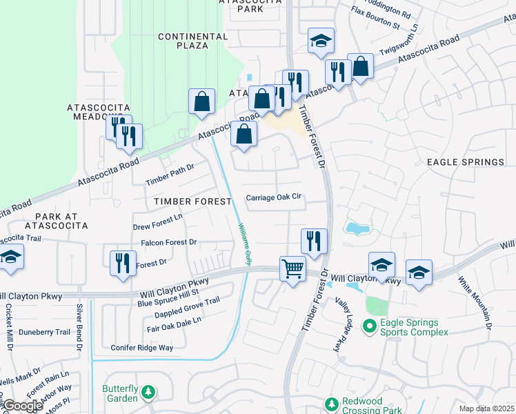 map of restaurants, bars, coffee shops, grocery stores, and more near 12119 English Brook Circle in Humble