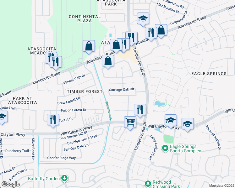 map of restaurants, bars, coffee shops, grocery stores, and more near 12131 English Brook Circle in Humble
