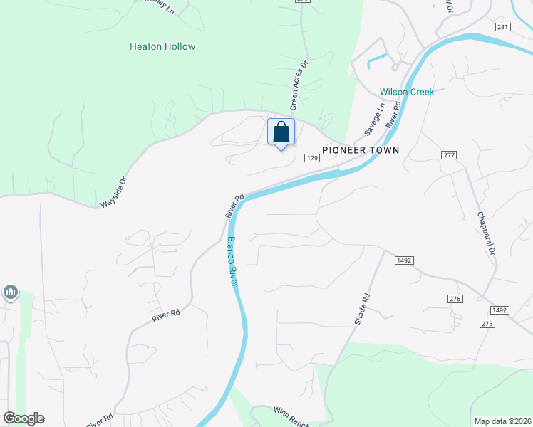 map of restaurants, bars, coffee shops, grocery stores, and more near 298 W Blanco Bend Dr in Wimberley