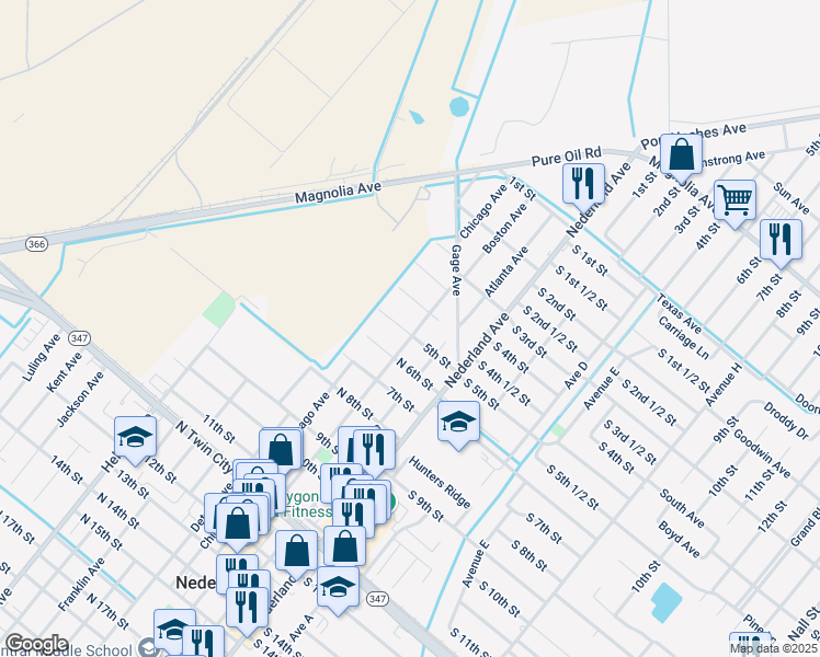 map of restaurants, bars, coffee shops, grocery stores, and more near 424 Boston Avenue in Nederland