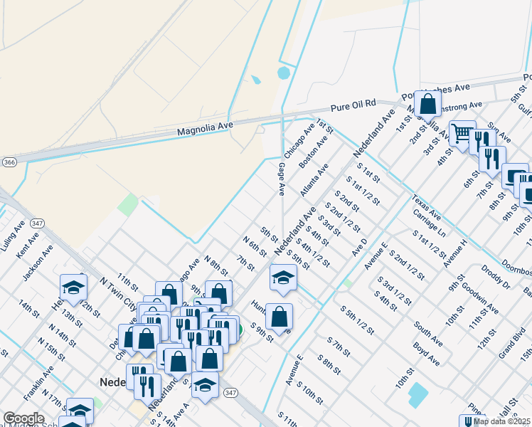 map of restaurants, bars, coffee shops, grocery stores, and more near 403 Boston Avenue in Nederland