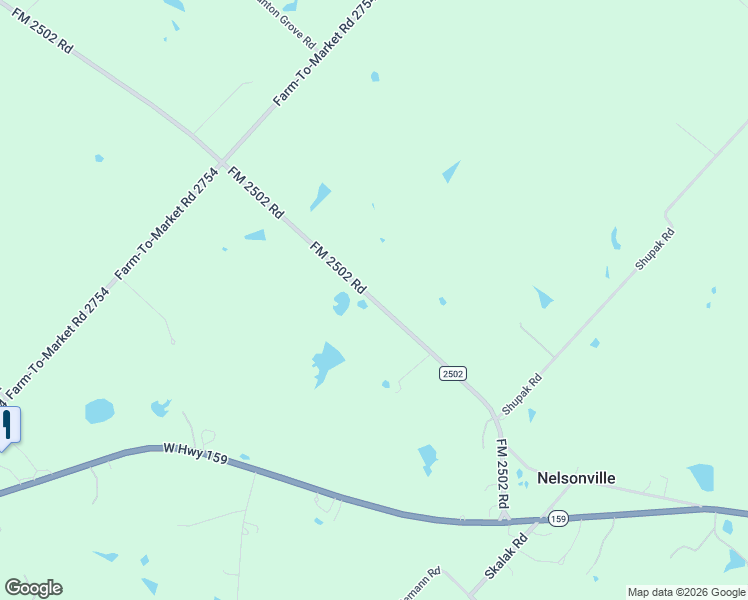 map of restaurants, bars, coffee shops, grocery stores, and more near 747 FM 2502 Road in Bellville